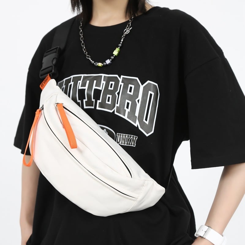 Nailoninė per petį kuprinė vyrams ir moterims, miesto paprastumas; užtrauktukas užsegimas, vidinė užtrauktinė kišenė, poliesterio pamušalas, raštas: vientisas