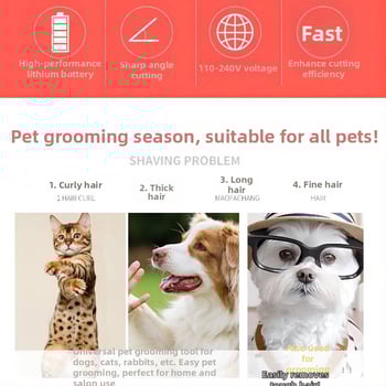 Elektriline lemmikloomade juukselõikur, K5 mudel, kassidele ja koertele – Melody