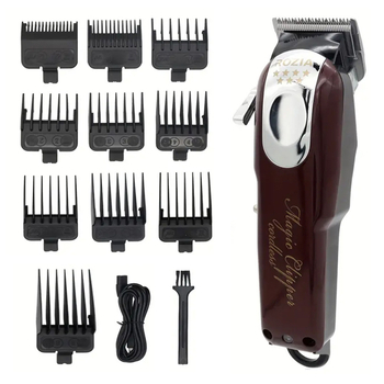 Juukselõikur sisseehitatud akuga ja kahekordse toiteallikaga, harjatud mootor, roostevabast terasest tera, eraldatav ja pestav pea