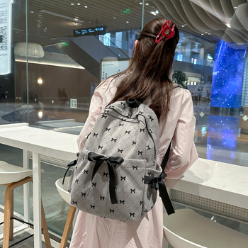 Σακίδιο κοριτσιών - Corduroy, Μεγάλη χωρητικότητα, Γεωμετρικό μοτίβο, Εσωτερική επένδυση από πολυεστέρα, Καμπύλος ιμάντας ώμου