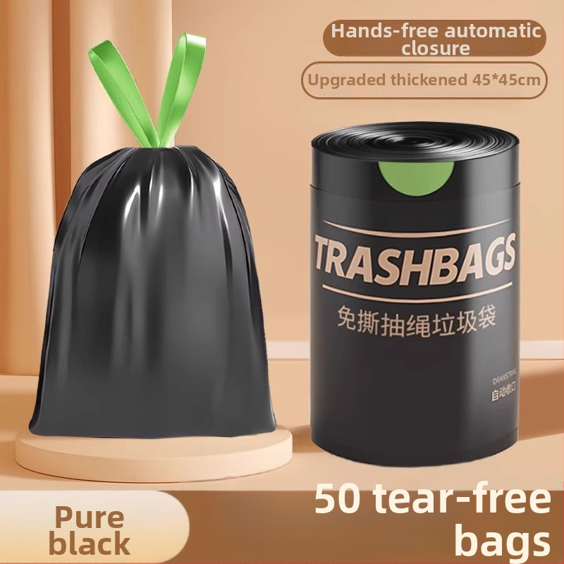 Prügikott, paksenenud polüetüleen, rebestuskindel, automaatne köis-sulg sulgemine, kodu ja üliõpilaste kasutamiseks, korduvkasutatav