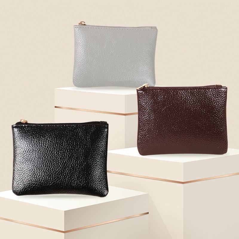 PU monetų piniginė, vientisos spalvos, miesto minimalistinis stilius, atsparus dilimui