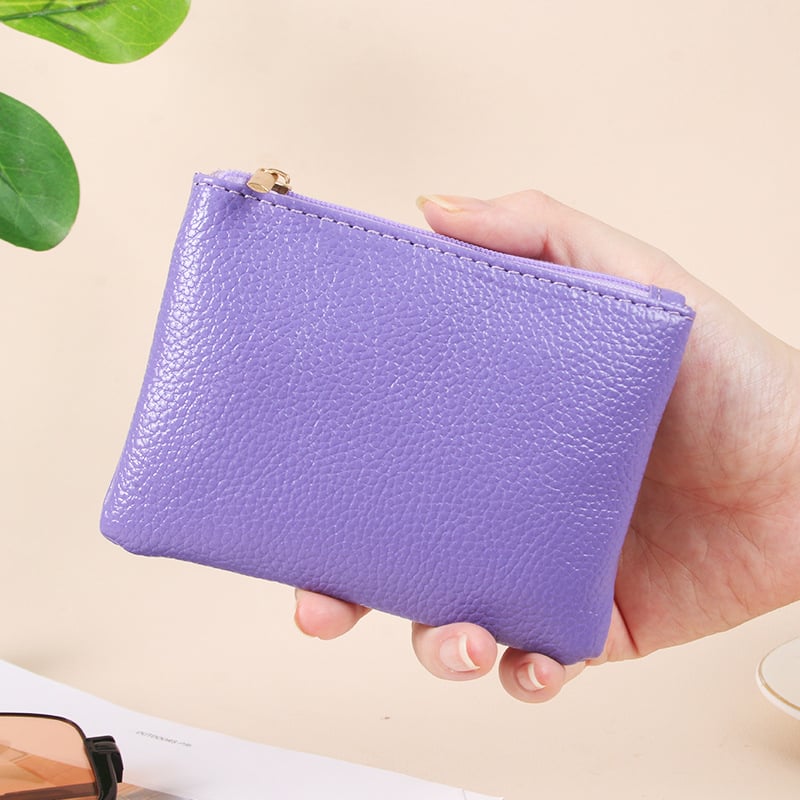 PU monetų piniginė, vientisos spalvos, miesto minimalistinis stilius, atsparus dilimui