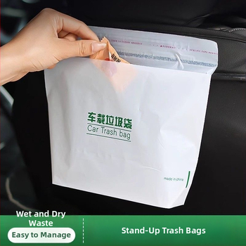 Autoprügikott kleepuv tüüp, PE materjal, ühekordsed, lame suu disain, auto sisemuses kasutamiseks