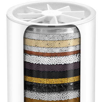 Dušo filtro komplektas su aktyviuo angliu, 1 pakopos keičiamas filtras, universalus dušo filtras, lygis 10–36