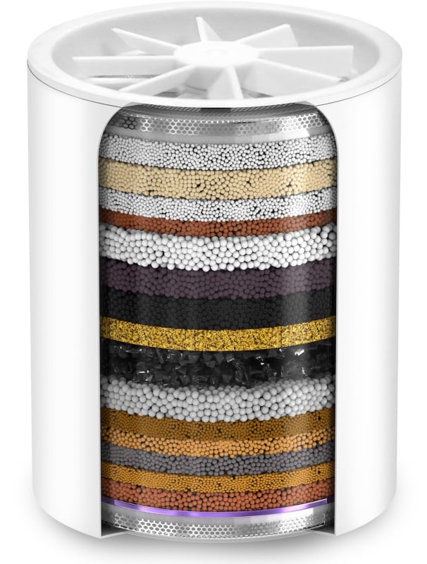 Dušo filtro komplektas su aktyviuo angliu, 1 pakopos keičiamas filtras, universalus dušo filtras, lygis 10–36