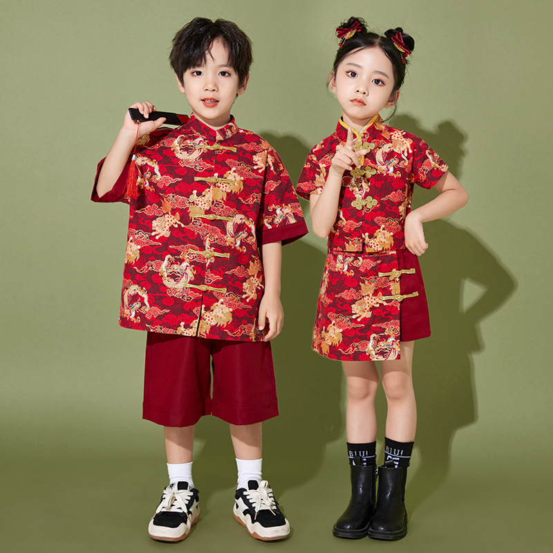 Costum de spectacol pentru copii, stil chinezesc, 100% poliester, pentru toate sezoanele, pentru copii peste 8 ani.