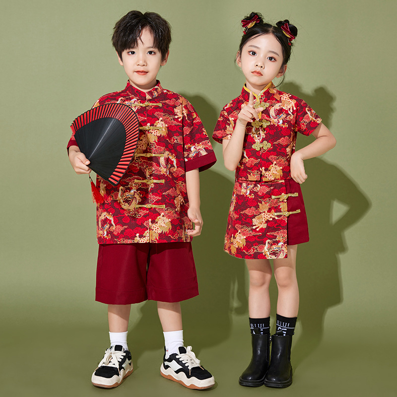 Costum de spectacol pentru copii, stil chinezesc, 100% poliester, pentru toate sezoanele, pentru copii peste 8 ani.