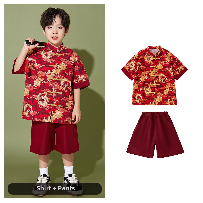 Vaikų scenos kostiumas kinų stiliaus, 100% poliesteris, visos sezonos, unisex, nuo 8 metų.