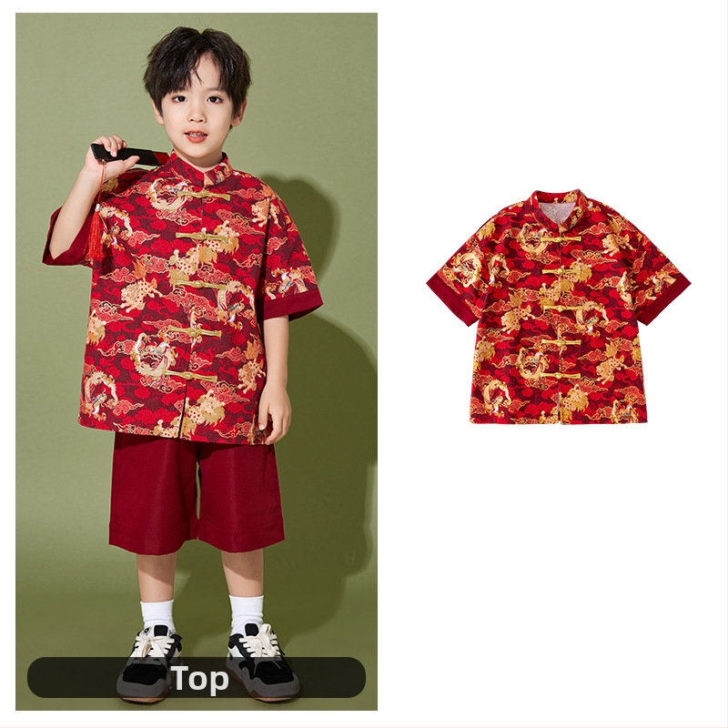 Vaikų scenos kostiumas kinų stiliaus, 100% poliesteris, visos sezonos, unisex, nuo 8 metų.