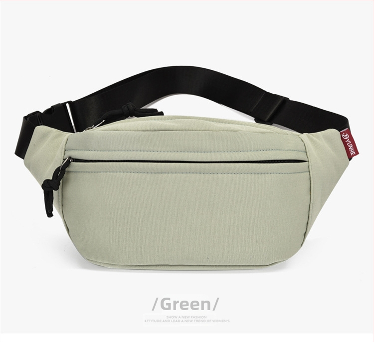 Juosmens pernešamos krepšys — korėjietiško gatvės stiliaus, atsparus vandeniui Oxford audinys, užtrauktukas, poliesterio pamušalas, vidinė kišenė