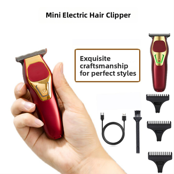 Mini laetav elektriline juukselõikur harjatud mootoriga, roostevabast terasest terad, sisseehitatud aku 800–1000 mAh, tööaeg 1–3 tundi, USB laadimine