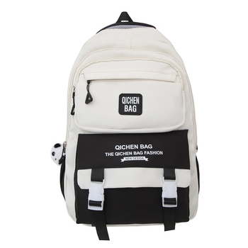 Σχολική τσάντα από νάιλον για μαθητές γυμνασίου, με μεγάλη χωρητικότητα, ανθεκτική στη φθορά, κυρτές ιμάντες ώμου, unisex