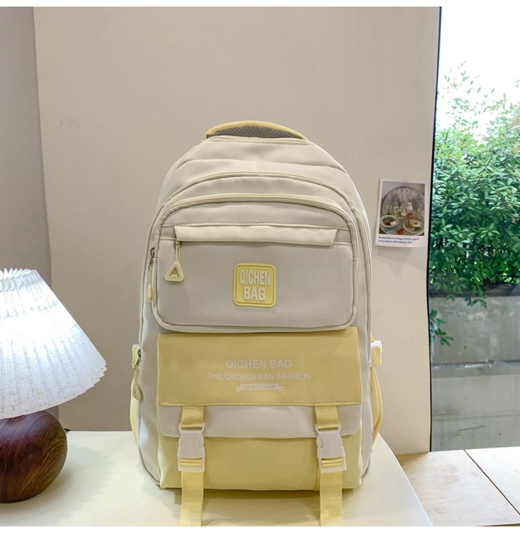 Σχολική τσάντα από νάιλον για μαθητές γυμνασίου, με μεγάλη χωρητικότητα, ανθεκτική στη φθορά, κυρτές ιμάντες ώμου, unisex