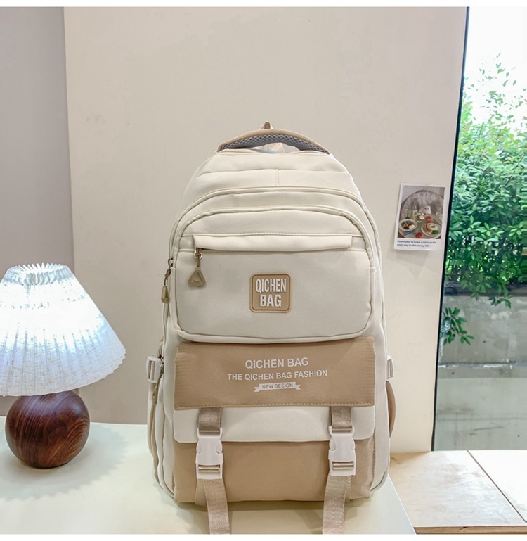 Σχολική τσάντα από νάιλον για μαθητές γυμνασίου, με μεγάλη χωρητικότητα, ανθεκτική στη φθορά, κυρτές ιμάντες ώμου, unisex