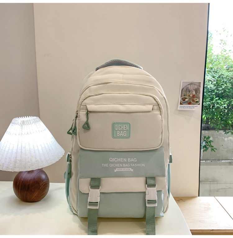 Σχολική τσάντα από νάιλον για μαθητές γυμνασίου, με μεγάλη χωρητικότητα, ανθεκτική στη φθορά, κυρτές ιμάντες ώμου, unisex