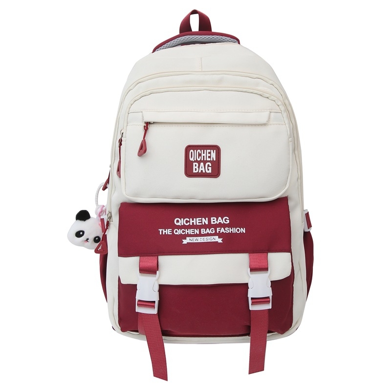 Σχολική τσάντα από νάιλον για μαθητές γυμνασίου, με μεγάλη χωρητικότητα, ανθεκτική στη φθορά, κυρτές ιμάντες ώμου, unisex