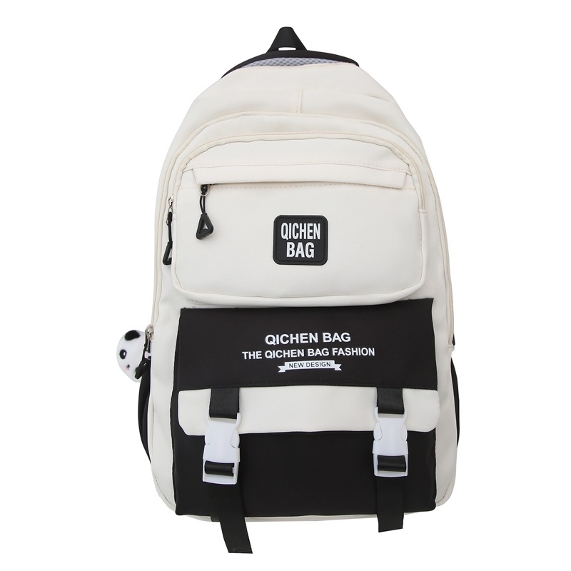 Σχολική τσάντα από νάιλον για μαθητές γυμνασίου, με μεγάλη χωρητικότητα, ανθεκτική στη φθορά, κυρτές ιμάντες ώμου, unisex