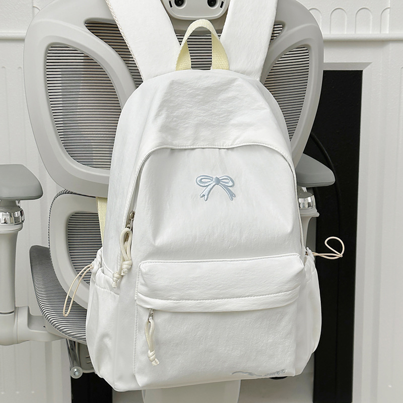 Női masnis hátizsák - nylon, kapacitás 20 L alatt, illeszkedik 10 hüvelykes laptophoz, görbült vállpántok, városi minimalista stílus