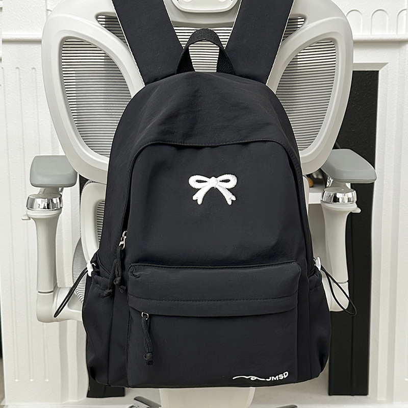 Női masnis hátizsák - nylon, kapacitás 20 L alatt, illeszkedik 10 hüvelykes laptophoz, görbült vállpántok, városi minimalista stílus