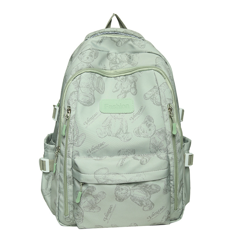 Unisex νάιλον σακίδιο με μεγάλο χώρο, ανθεκτικό στη φθορά, ιμάντες με αερόμαξιλαρι, μοτίβο μικρό αρκουδάκι