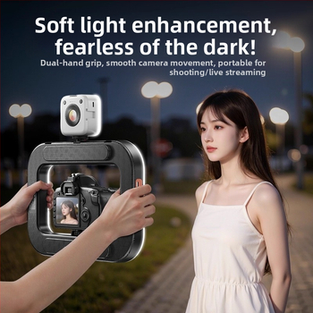 Rankinis mini žiedinė šviesa telefonams, nešiojama fotografijos lempa su daugybe lygių reguliavimo, 10–50W, 220V