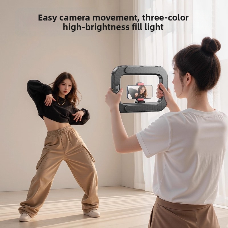 Rankinis mini žiedinė šviesa telefonams, nešiojama fotografijos lempa su daugybe lygių reguliavimo, 10–50W, 220V