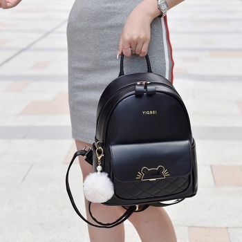 Orange bean női PVC hátizsák — anti-theft funkcióval, légpárnás vállpántokkal, szabadidőre, poliészter bélés