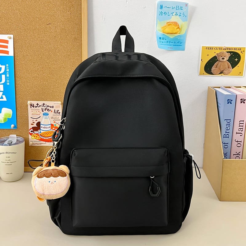 Νάιλον σχολική τσάντα για κορίτσια γυμνασίου, αδιάβροχη, στυλ νεανικού campus, επένδυση πολυεστέρα, καμπύλοι ιμάντες