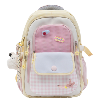 Ученическа раница Ruiyingzizhi за момичета, нейлон, дишаща, стил кампус, клетъчен принт