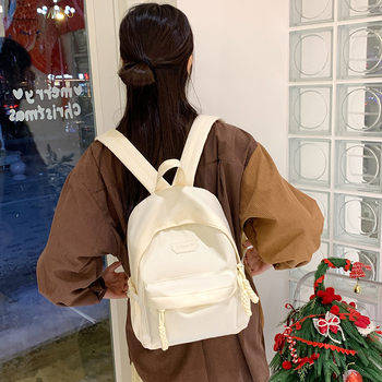 Лека нейлонова раница за ученици, унисекс, дишаща, намалява натоварването, извити презрамки, училищен стил, зима 2025