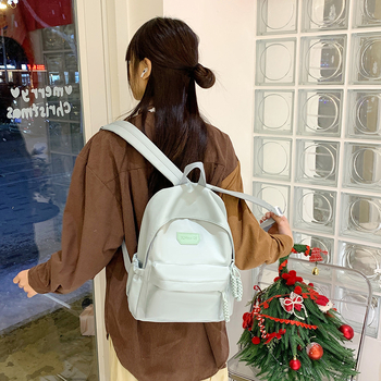 Лека нейлонова раница за ученици, унисекс, дишаща, намалява натоварването, извити презрамки, училищен стил, зима 2025