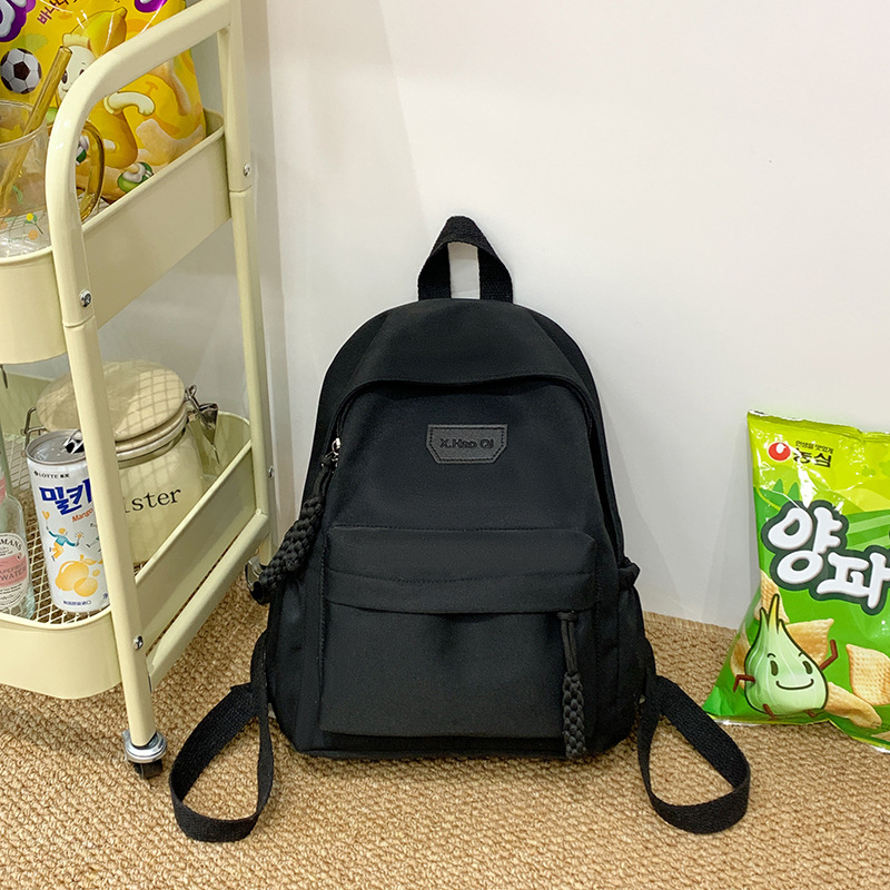 Лека нейлонова раница за ученици, унисекс, дишаща, намалява натоварването, извити презрамки, училищен стил, зима 2025