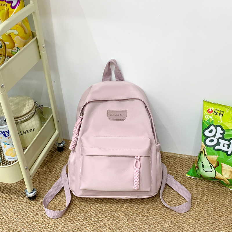 Лека нейлонова раница за ученици, унисекс, дишаща, намалява натоварването, извити презрамки, училищен стил, зима 2025