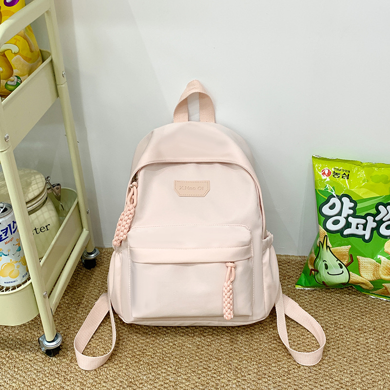 Лека нейлонова раница за ученици, унисекс, дишаща, намалява натоварването, извити презрамки, училищен стил, зима 2025