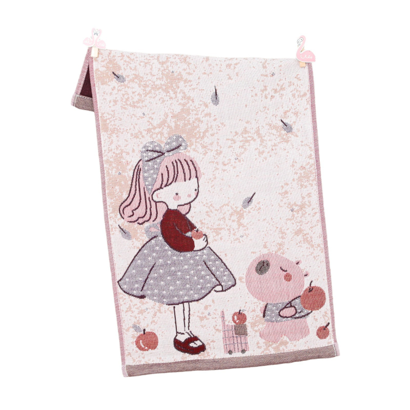 Keturių sluoksnių medvilninis vaikų rankšluostis, animacinių filmų serija, 50 g, daugiasluoksnė siūlų pynė, Jacquard audinys, logotipo atspausdinimas galimas