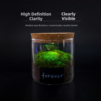 Valgustusega klaasist hoiukarp borosilikaatklaasiga - kõrge läbipaistvus, kork-kaas, käevõrude kuvamiseks, tolmukaitse