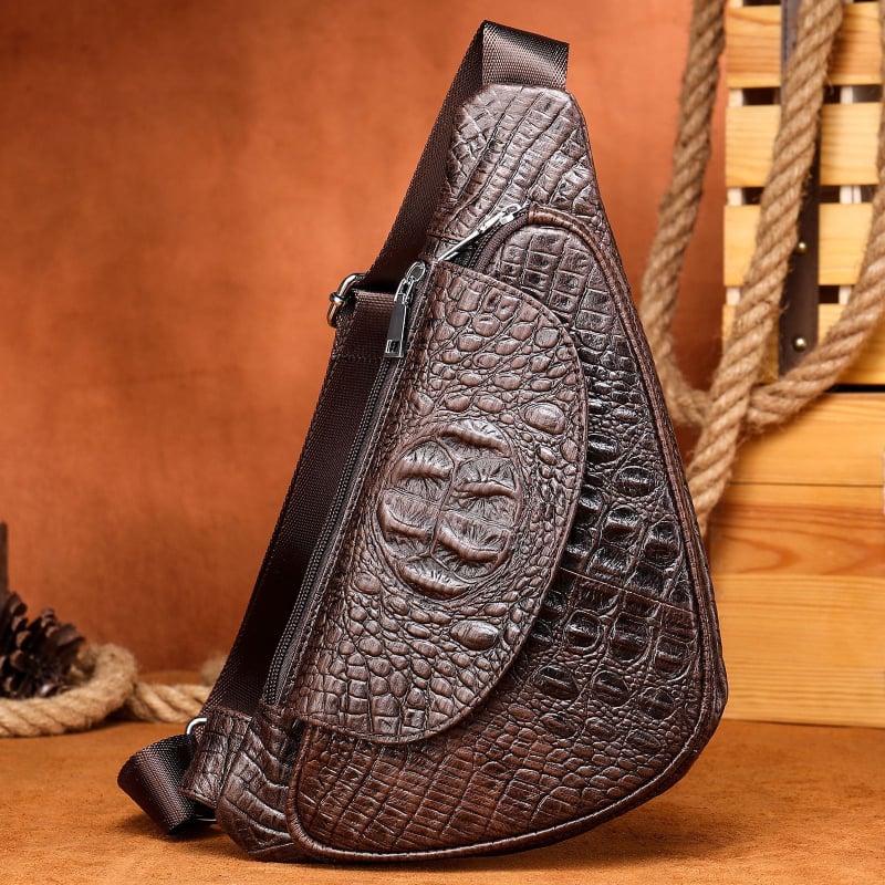 MARRANT Vīriešu krosbija soma, īsta āda, trijstūra forma, ielu stils, slodzes samazināšana