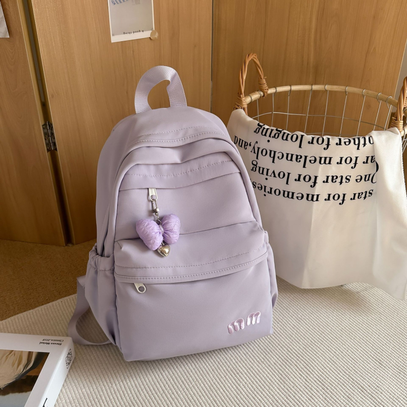 Koreai stílusú iskolatáska, nejlon, vízálló, könnyű, nagy kapacitású, laptop rekesz