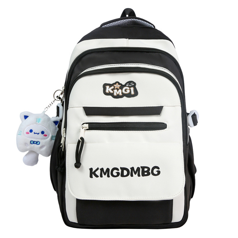 Учебна раница за момичета, голям капацитет, нейлон, дишаща, износоустойчива, извити презрамки