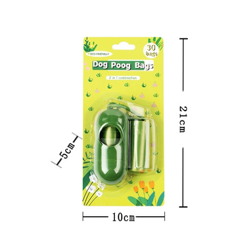 Dispenzer za vrećice za izmet kućnih ljubimaca s kutijom za pohranu i dozatorom za tablete, materijal PP, dizajn ravnog otvora, uobičajena debljina, 30 kom./kutija