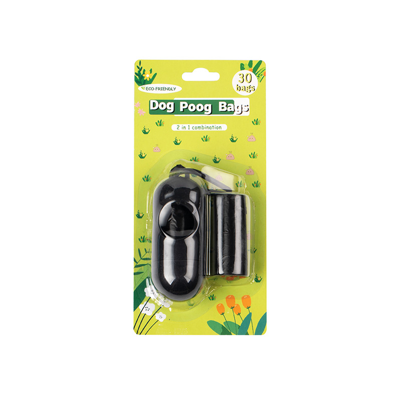 Dispenzer za vrećice za izmet kućnih ljubimaca s kutijom za pohranu i dozatorom za tablete, materijal PP, dizajn ravnog otvora, uobičajena debljina, 30 kom./kutija