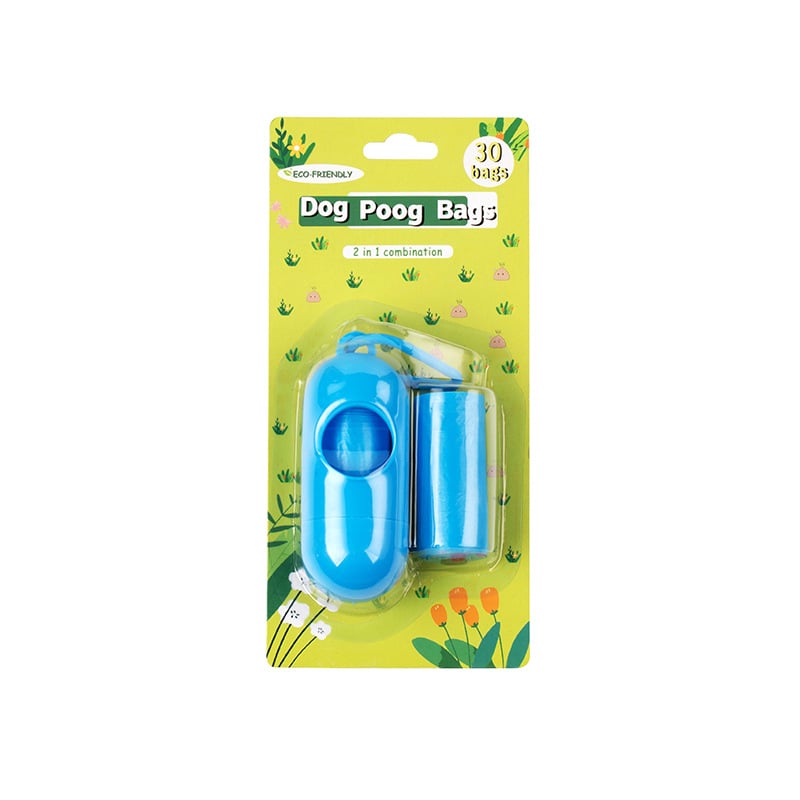 Dispenzer za vrećice za izmet kućnih ljubimaca s kutijom za pohranu i dozatorom za tablete, materijal PP, dizajn ravnog otvora, uobičajena debljina, 30 kom./kutija