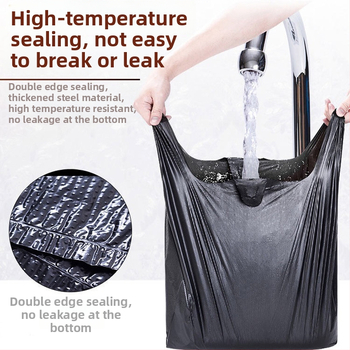 Stori šiukšlių maišai su rankenomis, liemenės stiliaus, vienkartiniai, namų ūkiui ir virtuvei