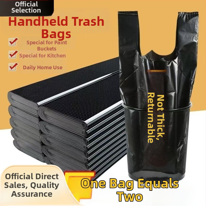 Stori šiukšlių maišai su rankenomis, liemenės stiliaus, vienkartiniai, namų ūkiui ir virtuvei