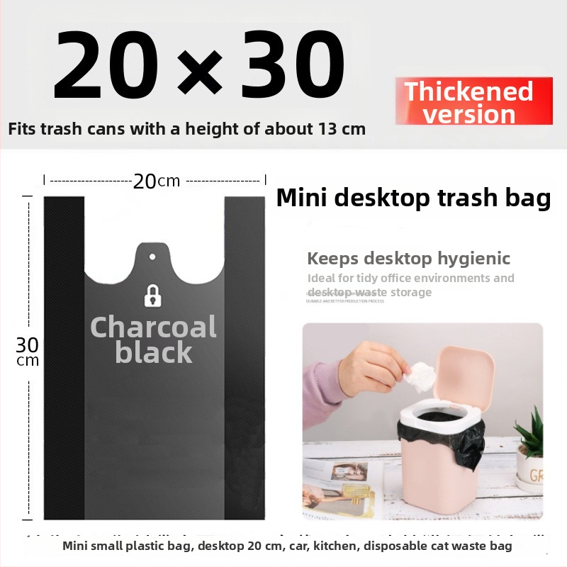 Stori šiukšlių maišai su rankenomis, liemenės stiliaus, vienkartiniai, namų ūkiui ir virtuvei