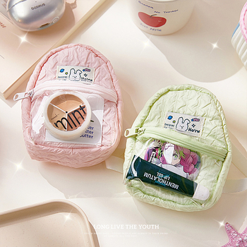 Мини кубообразна платнена чанта и портмоне за монети, многофункционална, за грим и бюро, лято 2025