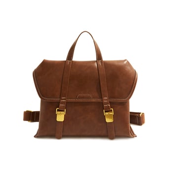 Moteriška kuprinė koledžo stiliaus su britišku dizainu, didelis talpos — PU medžiaga, 2025 metų pavasaris, be pamušalo, dengtas uždarymas, vidinė telefono kišenė