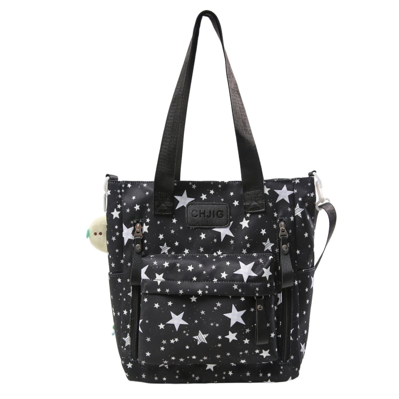 Учебна раница за момичета в средното училище: голям капацитет, дишащ найлон, принт със звезди, извити презрамки, подплата от полиестер (есен 2025)