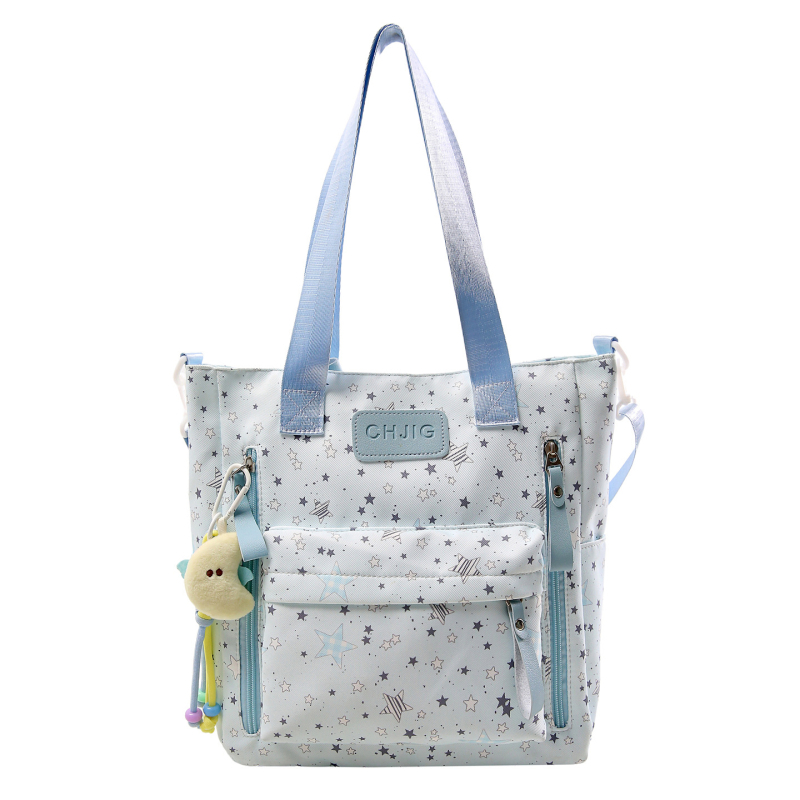 Учебна раница за момичета в средното училище: голям капацитет, дишащ найлон, принт със звезди, извити презрамки, подплата от полиестер (есен 2025)